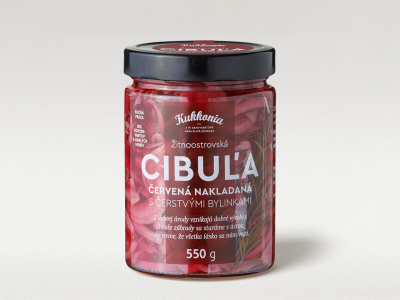 CIBUĽA ČERVENÁ NAKLADANÁ s čerstvými bylinkami 550g