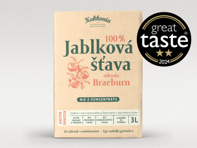 100 % jablková šťava z odrody BRAEBURN, 3 l 